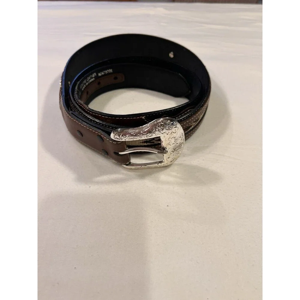 Nocona Genuine Leather Western Belt 46 Distressed